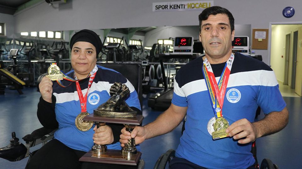 Sporla hayata tutunan engelli çiftin bileği bükülmüyor
